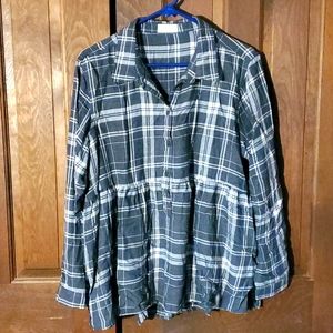 FW0920 Gray plaid, baby doll top